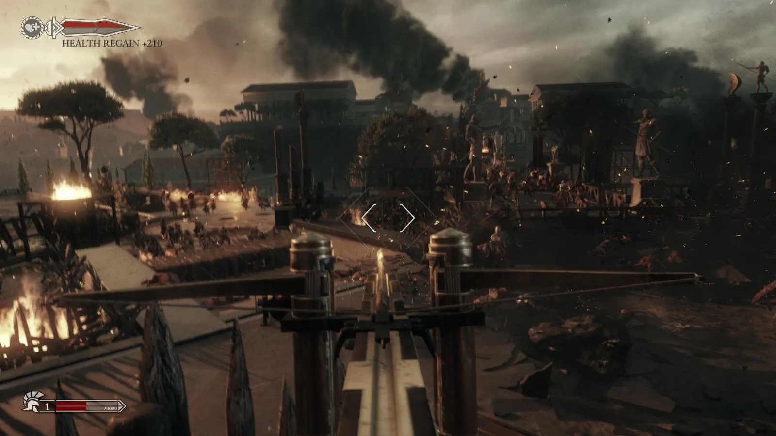 Marius fighting in a dark environment in Ryse: Son of Rome.