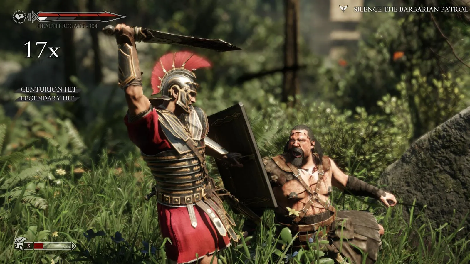 Marius fighting in a Roman arena in Ryse: Son of Rome.