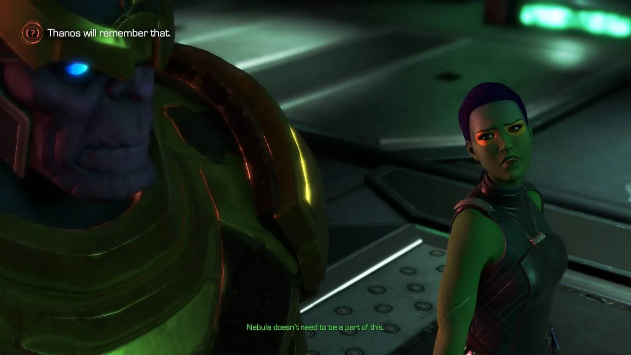 Marvel's Guardians of the Galaxy: The Telltale Series - Episode 3 screenshot showing a scene with Mantis