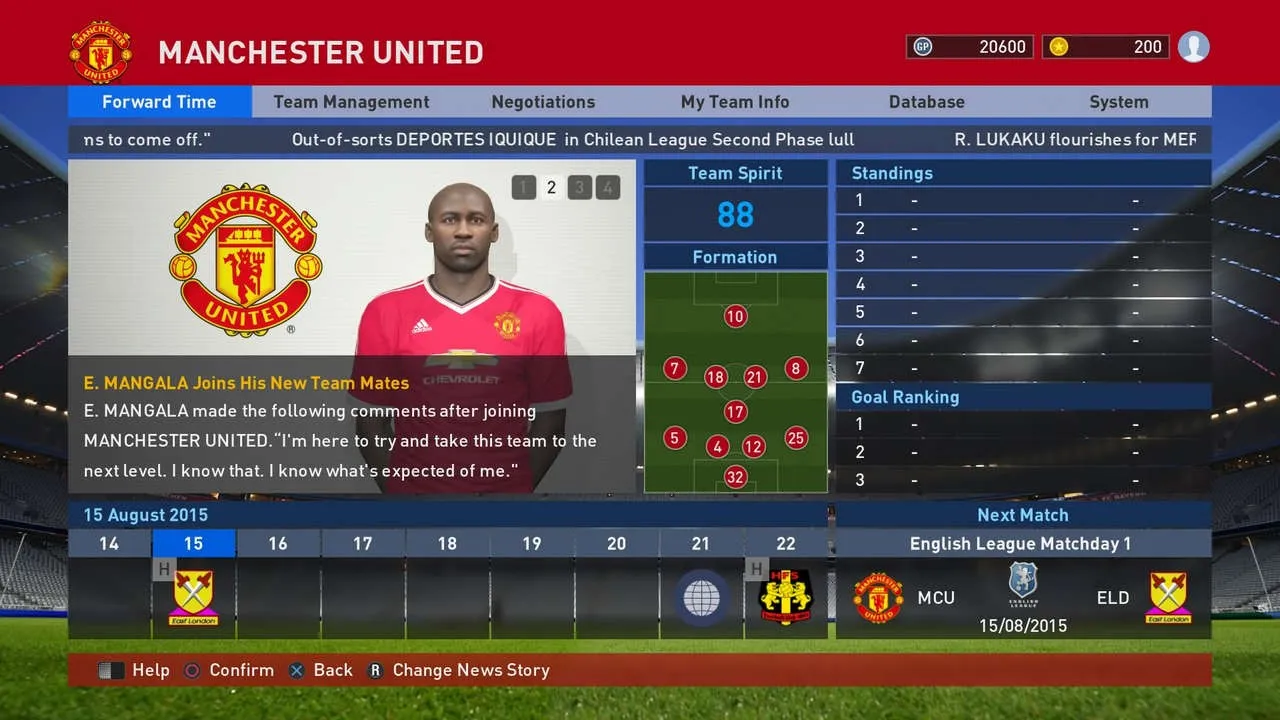 Master League in PES 2016