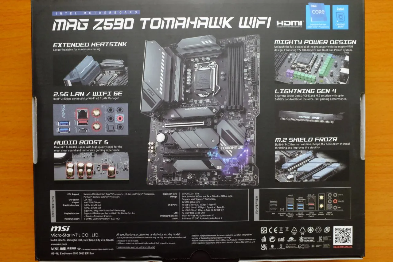 MSI MAG Z590 Tomahawk Wifi - Box Rear