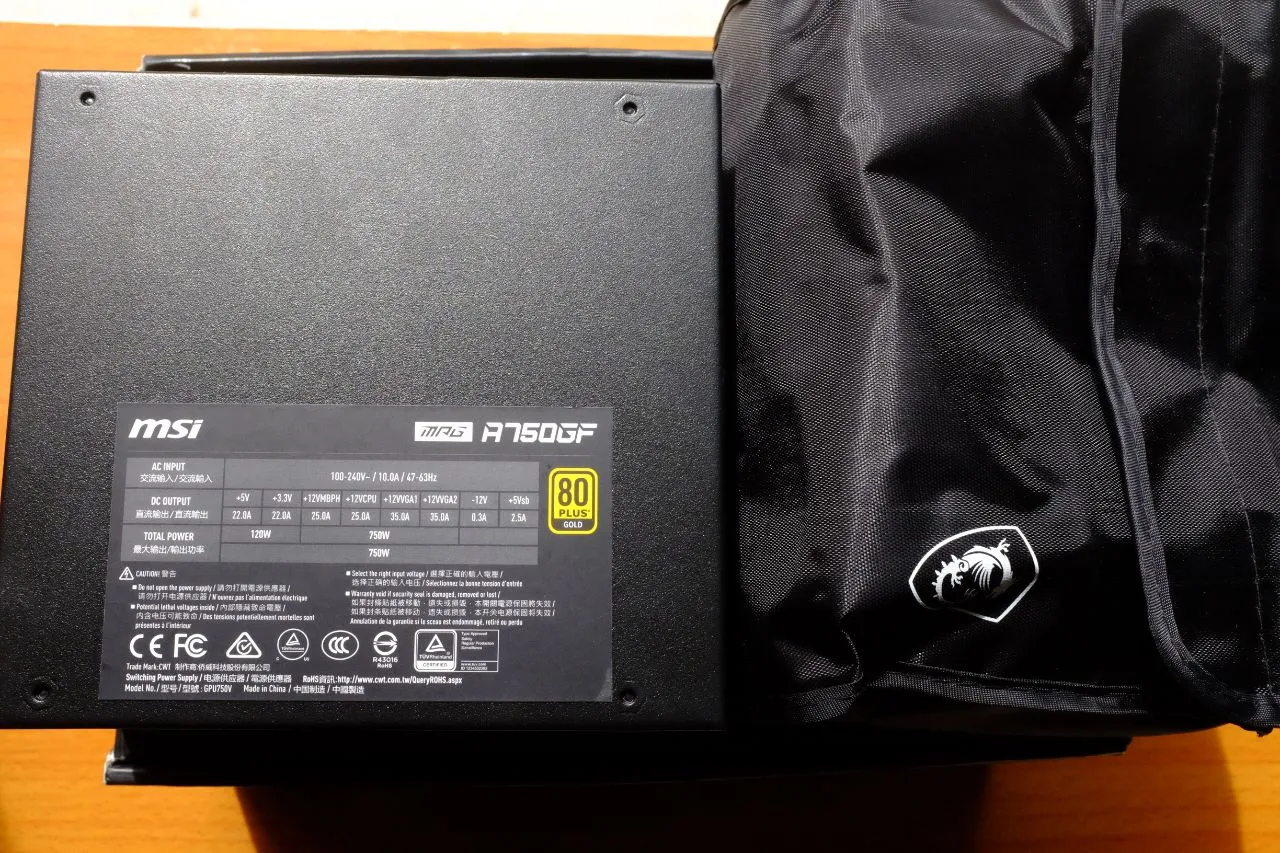 MSI MPG A750GF Modular Connectors