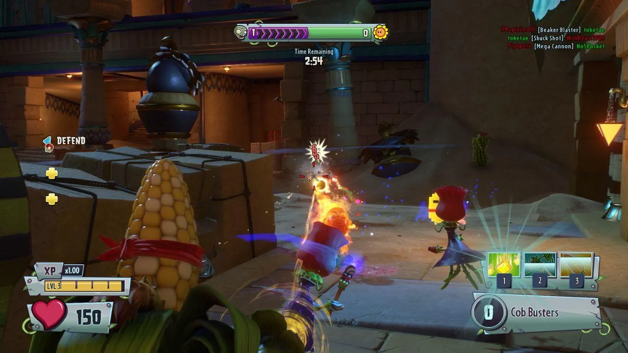 Multiplayer action in Plants vs. Zombies: Garden Warfare 2