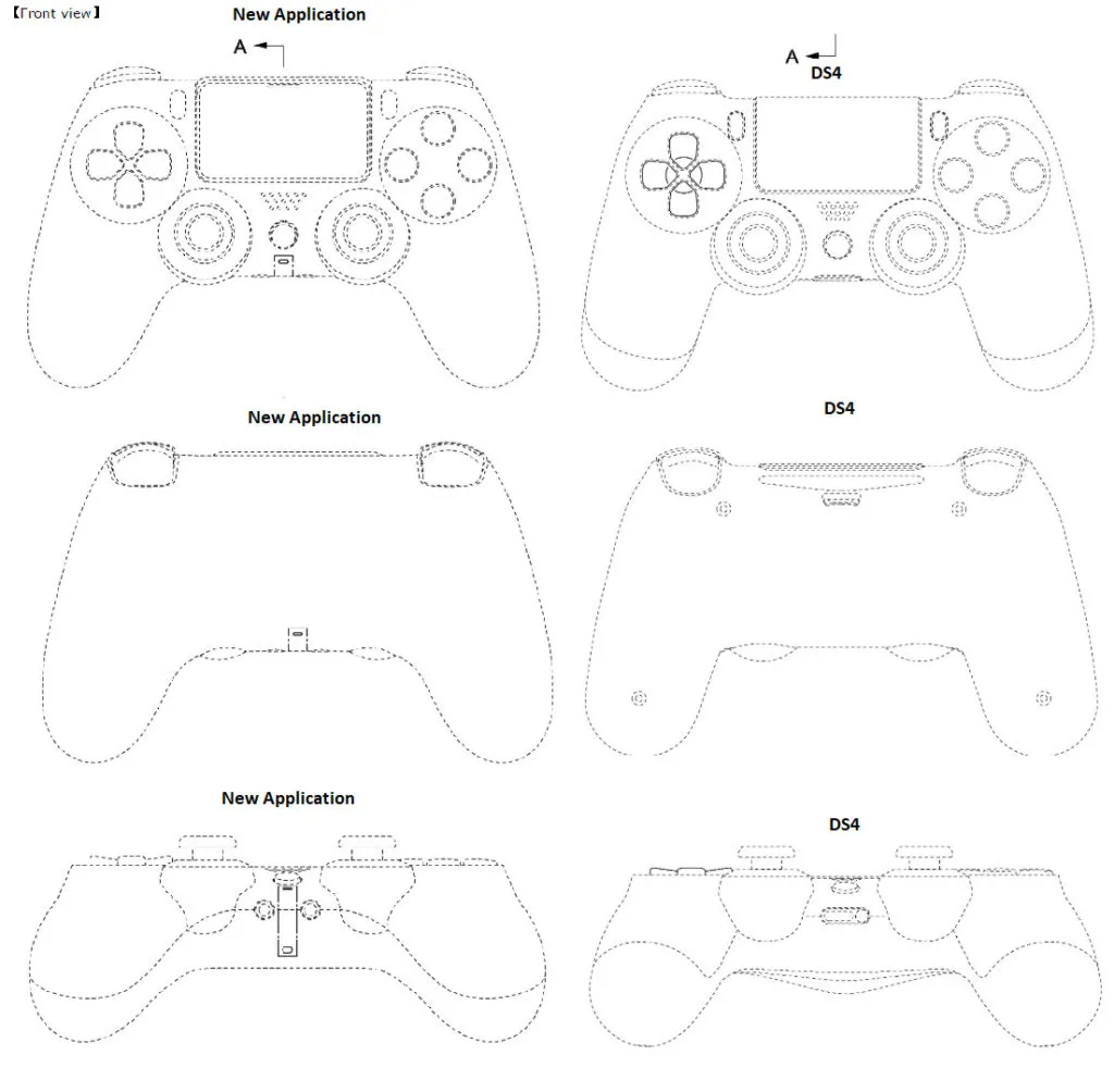 PlayStation 5 controller patent image showing similarities to DualShock 4