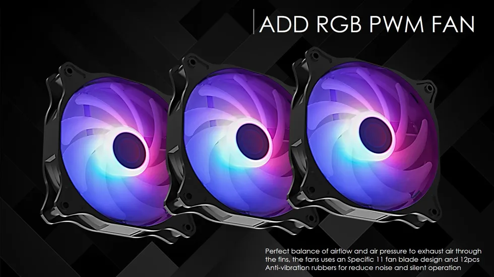 Rajintek EOS 360 RBW AIO Liquid Cooler Fans and Radiator