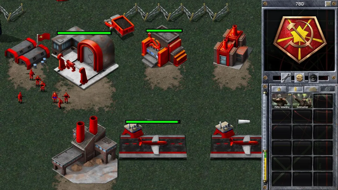 Red Alert Remastered gameplay screenshot demonstrating the updated user interface.