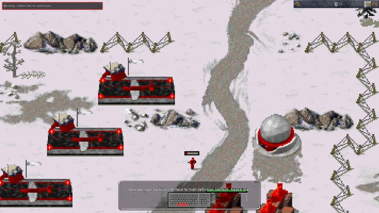 Red Alert Remastered gameplay screenshot showcasing unit models and environments.