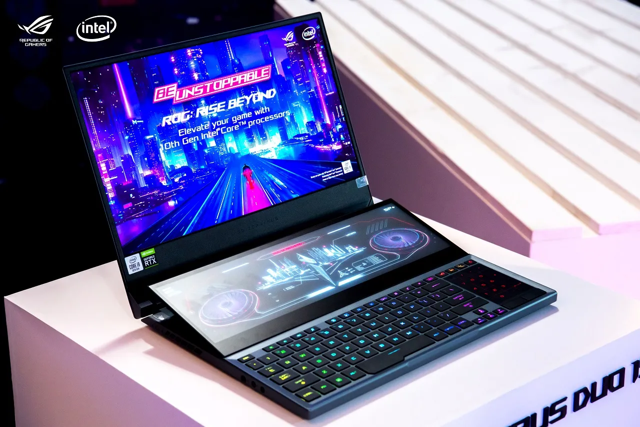 ROG Zephyrus Duo 15 with dual screens