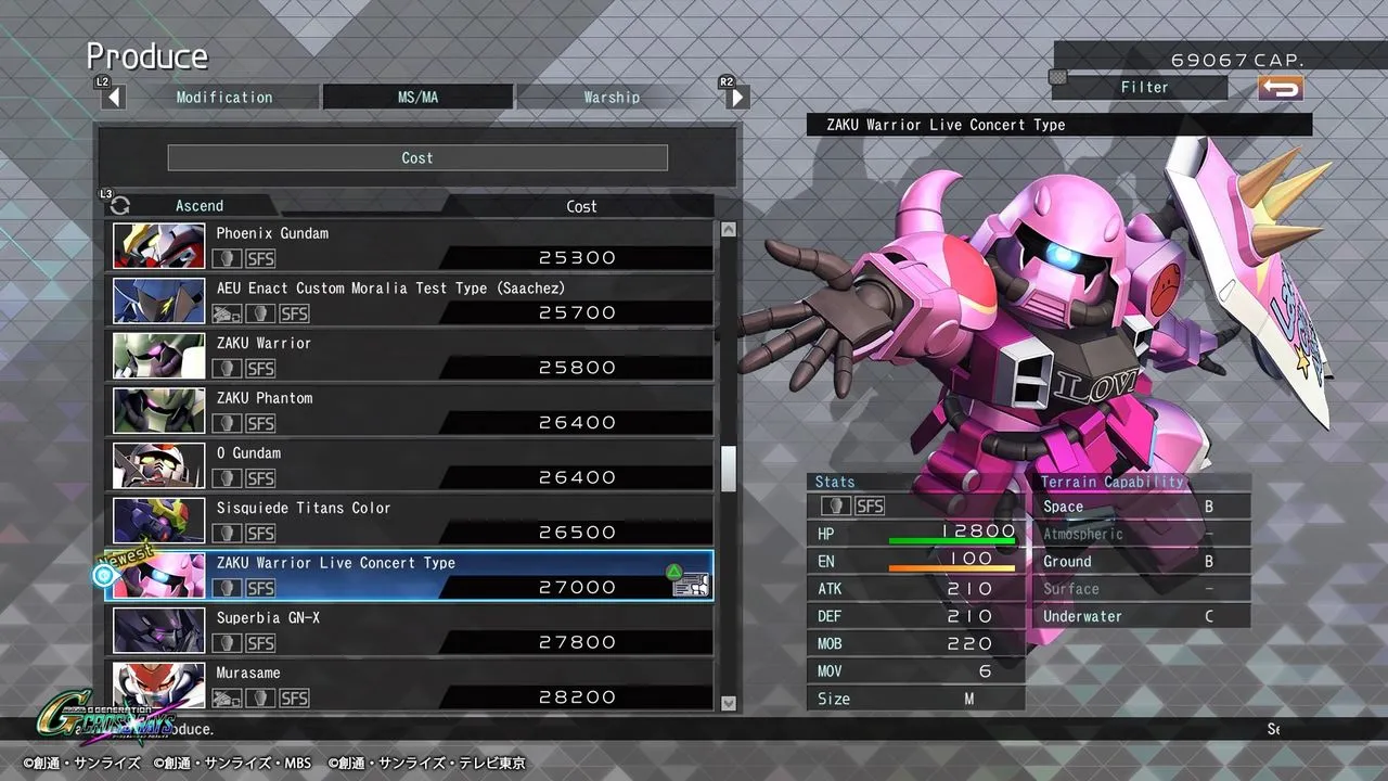 SD Gundam G Generation Cross Rays Mobile Suit Management