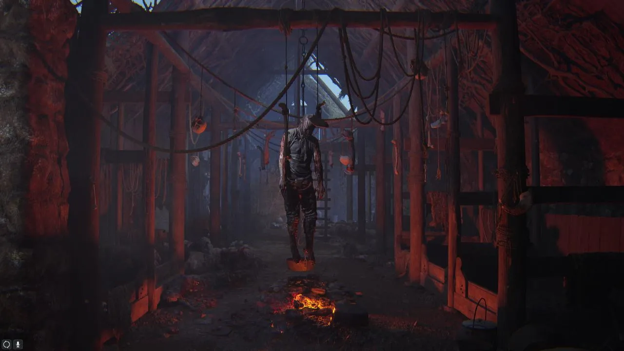 Senua observes a distant figure.