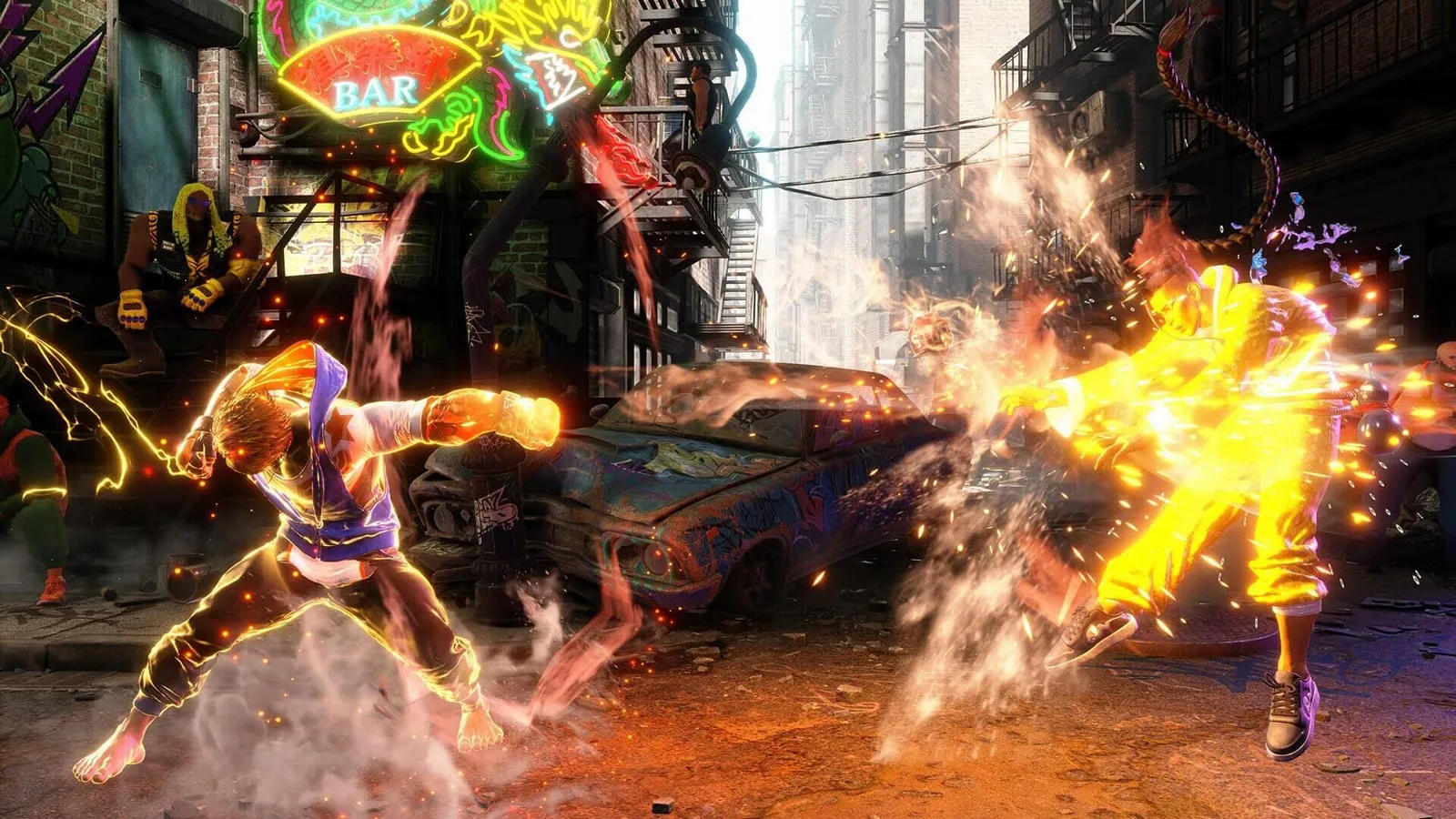 Street Fighter 6 gameplay screenshot showing a parry