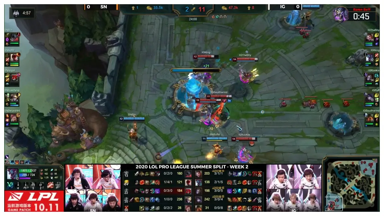 Suning Gaming struggles in team fights