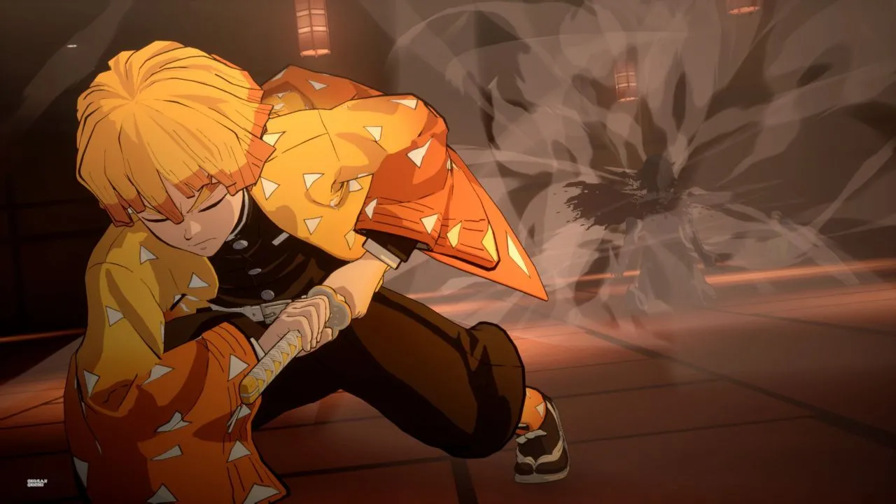 Tanjiro fighting a demon