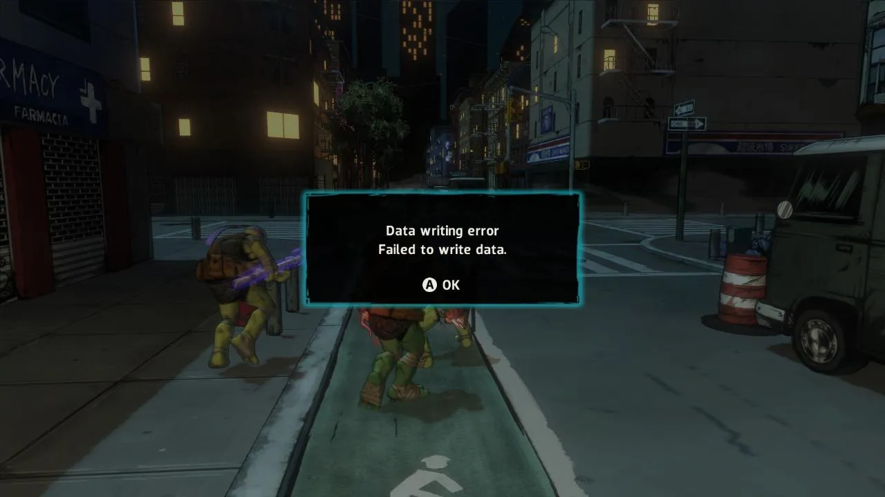 Teenage Mutant Ninja Turtles: Mutants in Manhattan - Data Error