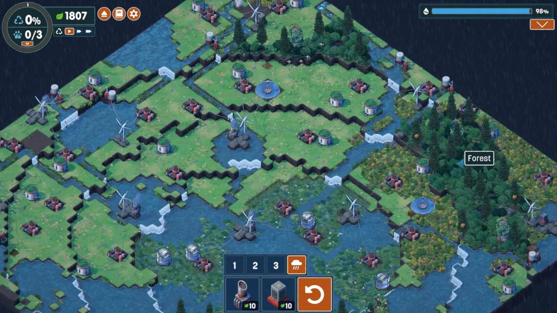 Terra Nil showcasing diverse ecosystems.