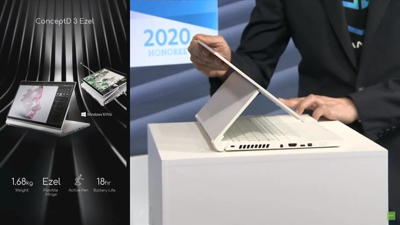 The Acer ConceptD 3 Ezel convertible laptop
