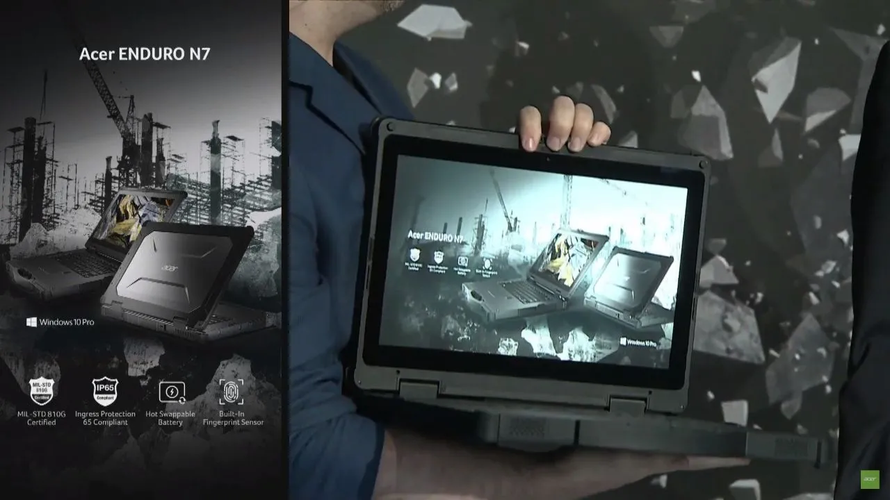 The rugged Acer Enduro N7 laptop