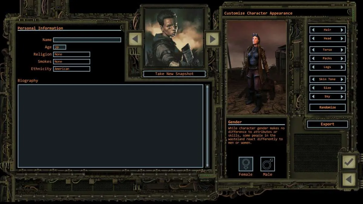 Wasteland 2 Character Creation