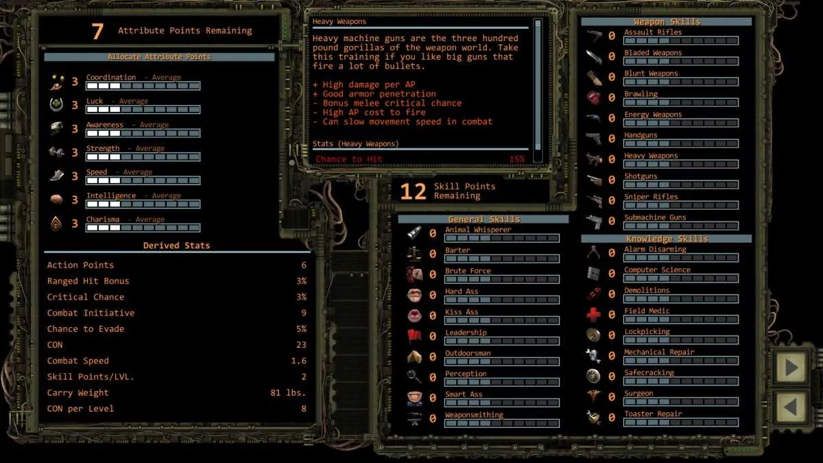 Wasteland 2 Skills