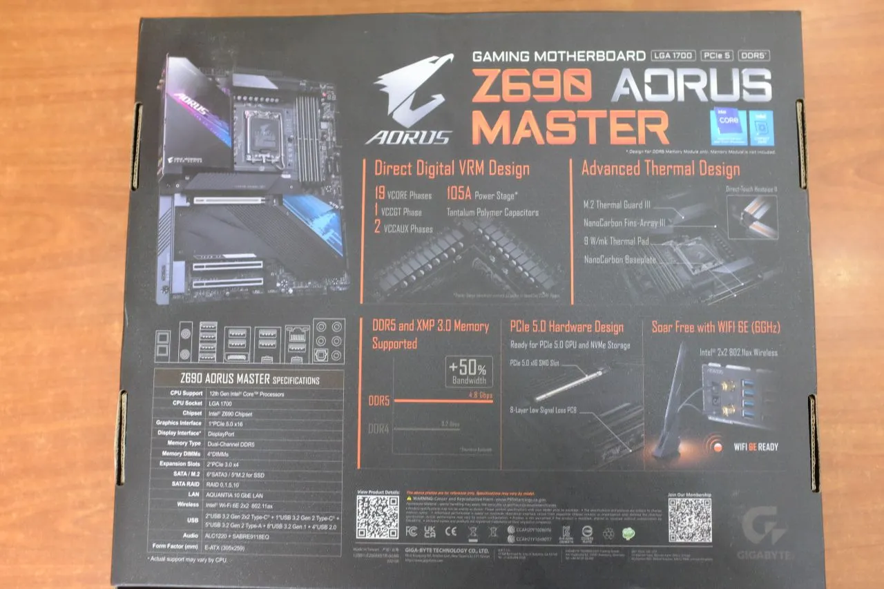 Z690 AORUS Master - Box Rear