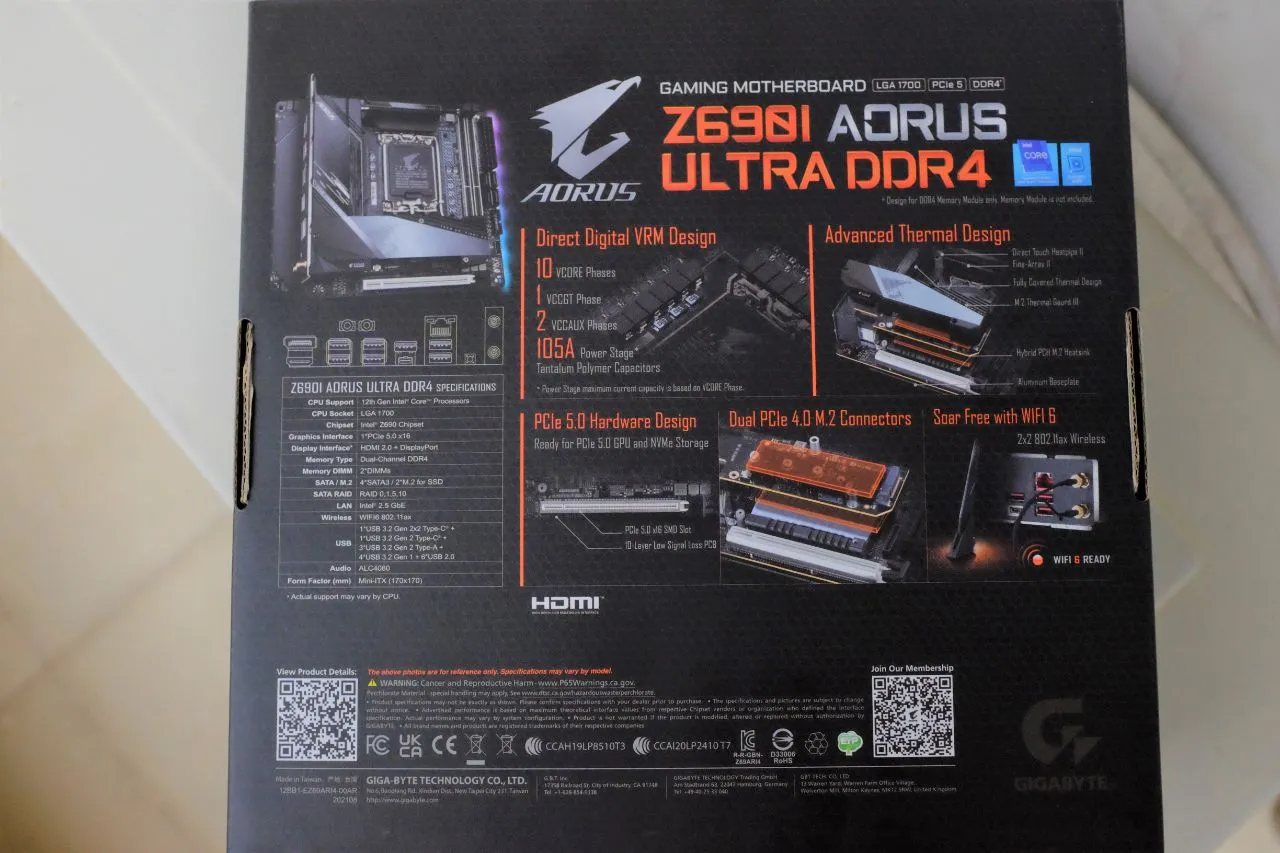 Z690I AORUS Ultra DDR4 - Box Rear